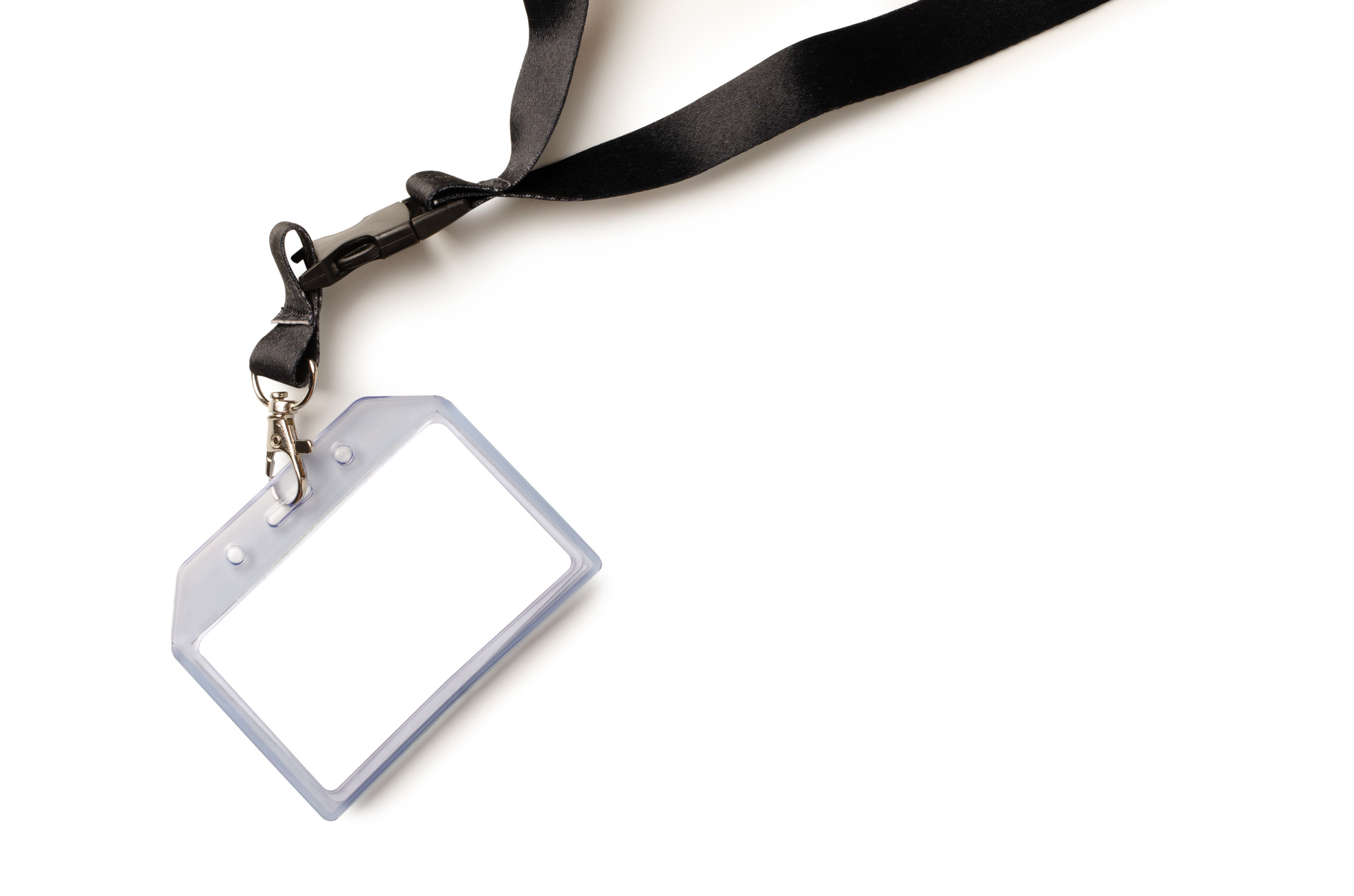 Empty ID card badge with black belt
